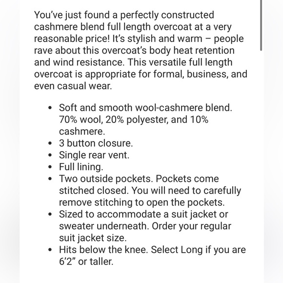 NEW Arthur Black Cashmere Wool blend Charcoal Gray full length overcoat top coat - Picture 6 of 15